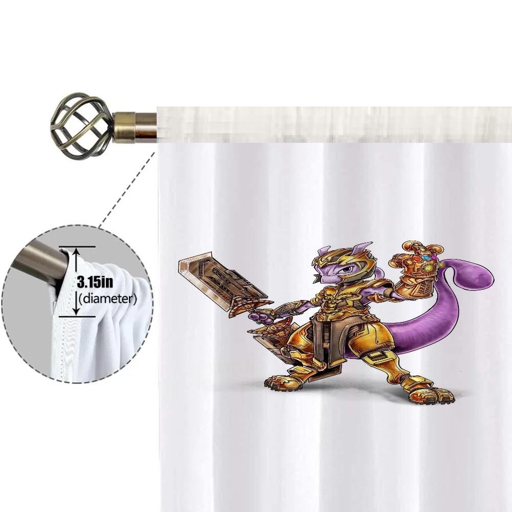 Home Interior Kitchen Curtains for Living Room 2 Pieces Blackout Curtains Door Curtain P-pokemon-n Partition Bedroom Decoration