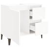 Schrank unter dem Waschbecken, 2 Schubladen, schwarzes dreieckiges Stativ, 65x33x60 cm