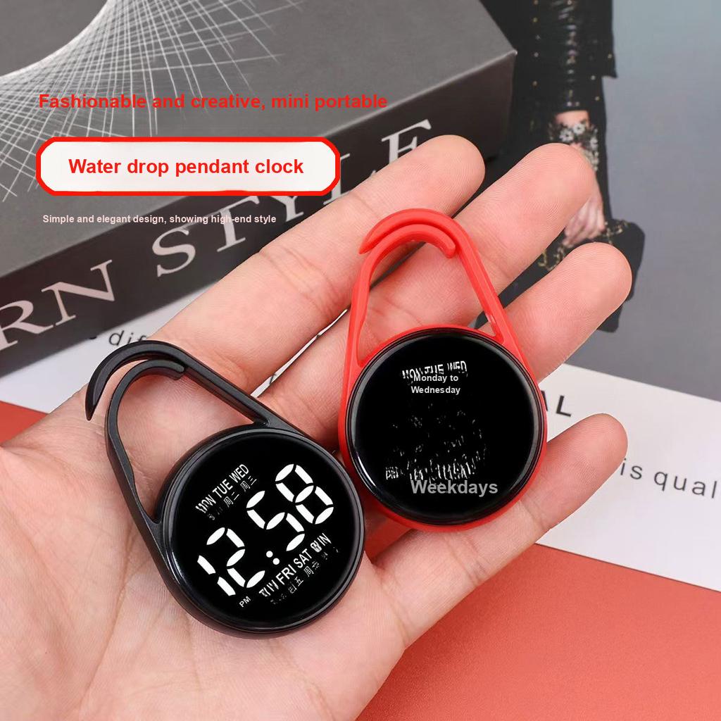 New Fashion LED Mini Electronic Watch Student Exam Special Waterproof Keychain Flashlight Strap Week Display