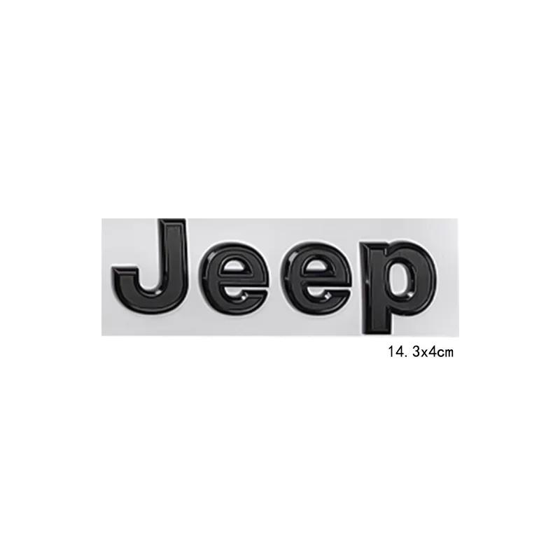 Hlpg5 14.3x4cm 3D Metal Car Side Body Badge Trunk Hood Sticker Emblem for Jeep Logo Patriot Rubicon Wrangler Grand Cherokee Compass Re