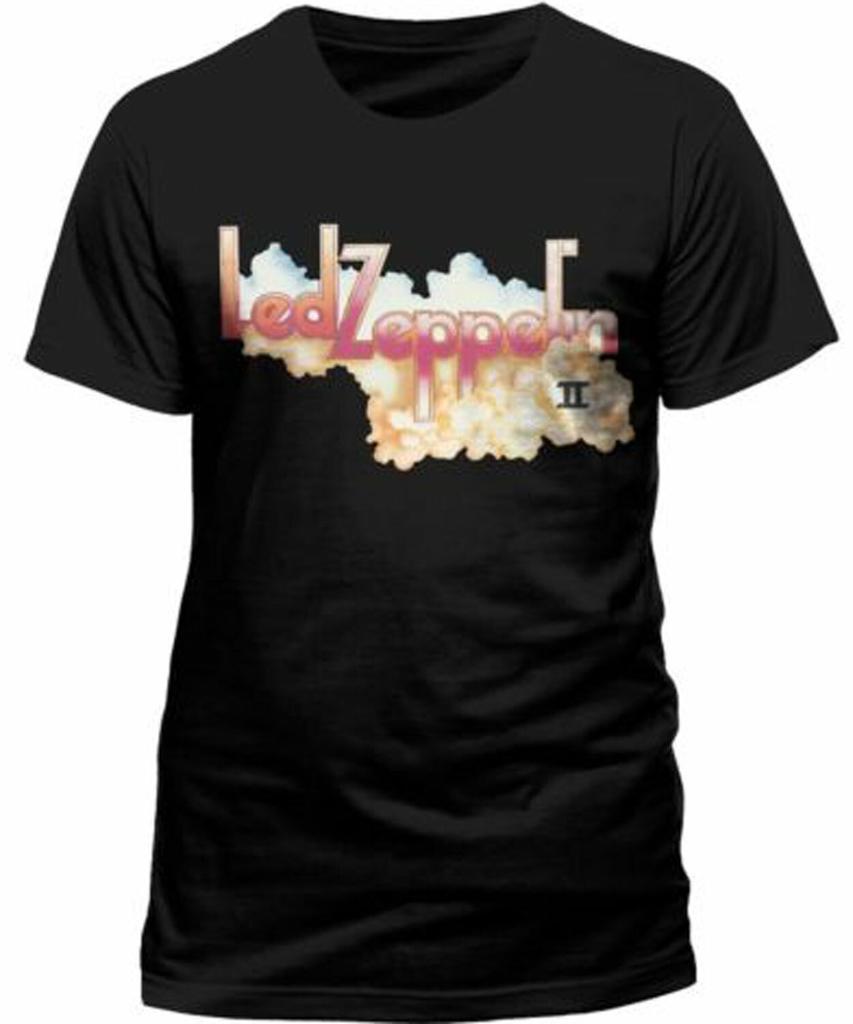 Official Led Zeppelin Logo and Cloud Mens Black T Shirt Led Zeppelin Tee
