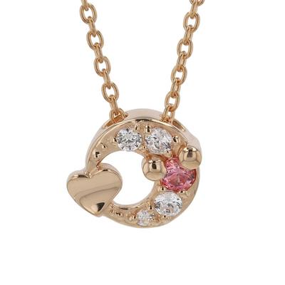 Naszyjnik z zawieszką Mickey Silver Pink Gold Cyrkonia sześcienna [Disney] (VPCDSW0025)