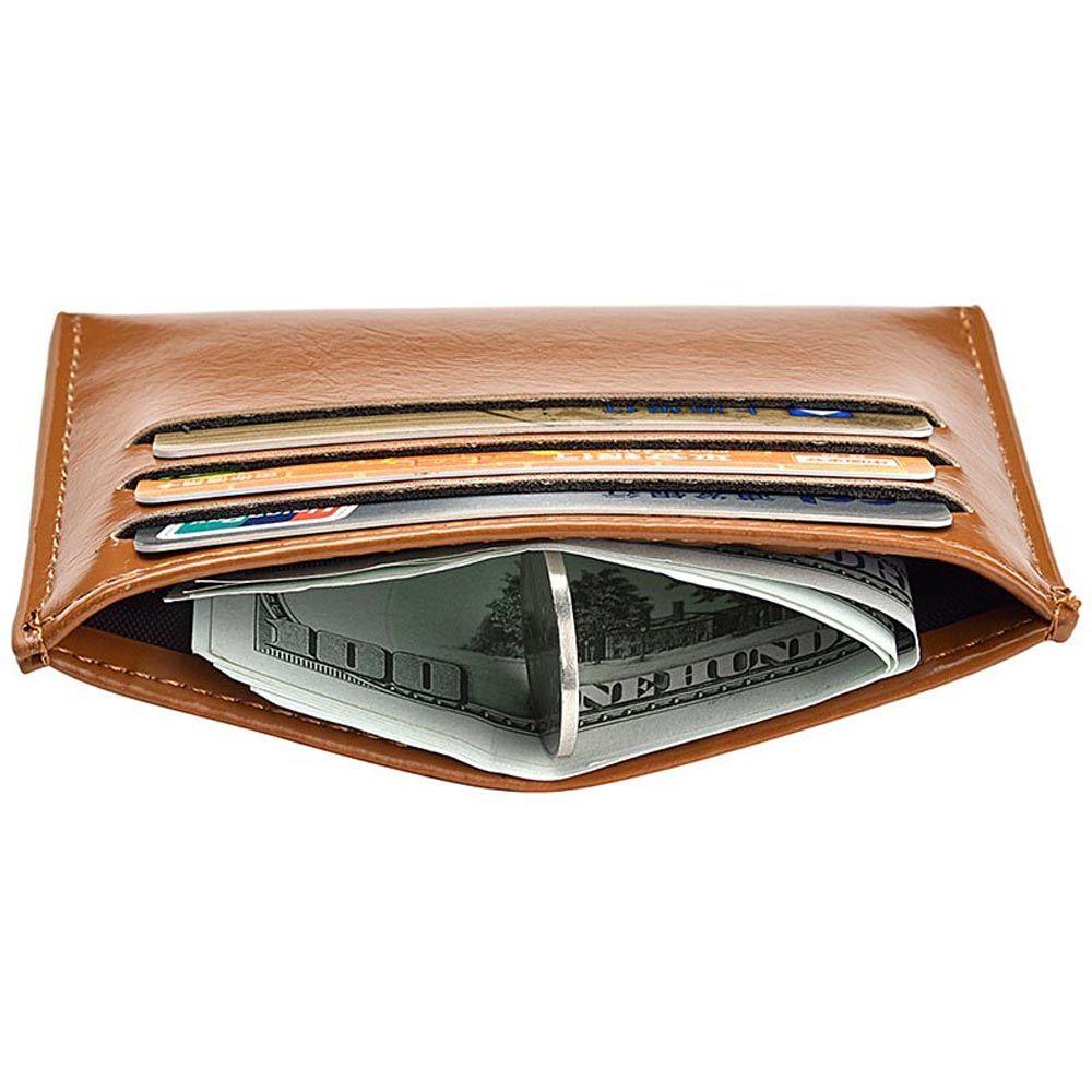 

Classic Multifunctional Solid Color Purse Wallets Money Bag Korean Card Holder Men Coin Purse коричневый