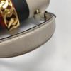 [Pre-Owned] Sylvie Gold Buckle Striped Web Leather Mini Tote Shoulder Crossbody Bag - Fair #BZGZ9L
