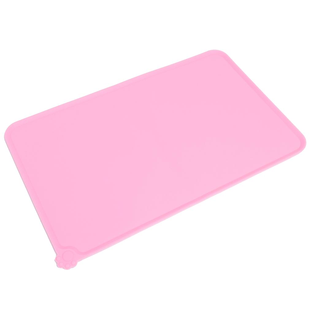 Pet Food Pad Silicone Waterproof Non Slip Bowl Drinking Feeding Mat Placemat for Dog Cat(Red )