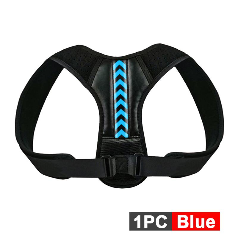 

Корректор осанки для мужчин и женщин. Регулируемый фиксатор верхней части спины для ключицы для поддержки шеи, спины и плеч. Универсальная посадка. S weight 30-50KG синий