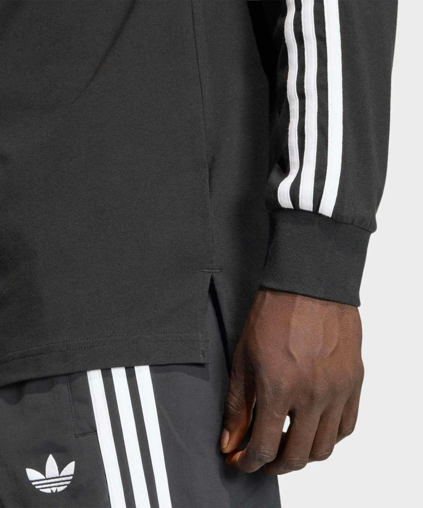 adidas 3-Stripe Rugby Long Sleeve Polo - Black / Ke3576