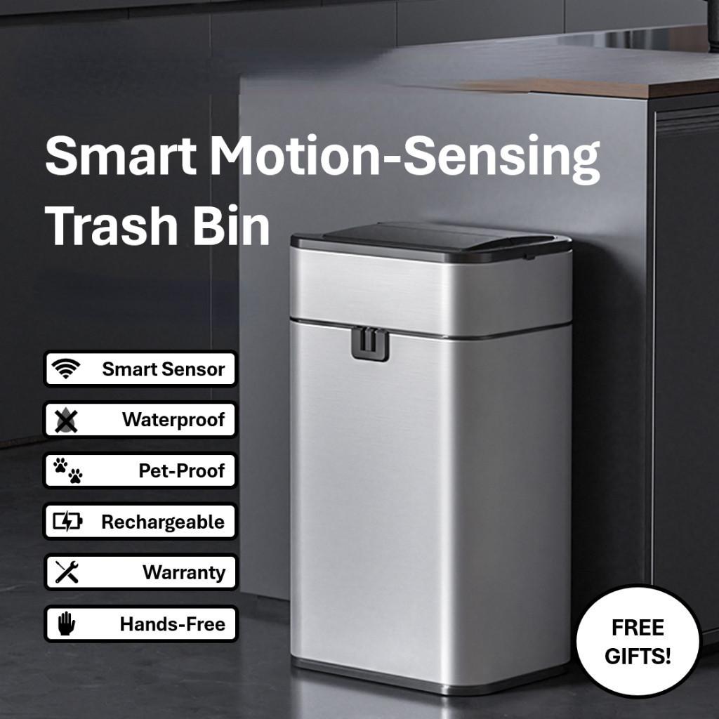 30L Large Capacity Smart Motion-Sensing Trash Bin Bathroom Office Garbage Can Commercial Public Area Dustbin