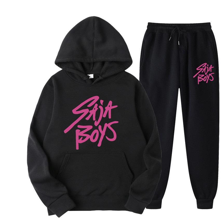 New Saja Boys Sweater Two-piece Men's and Women's Fleece Hoodie Set