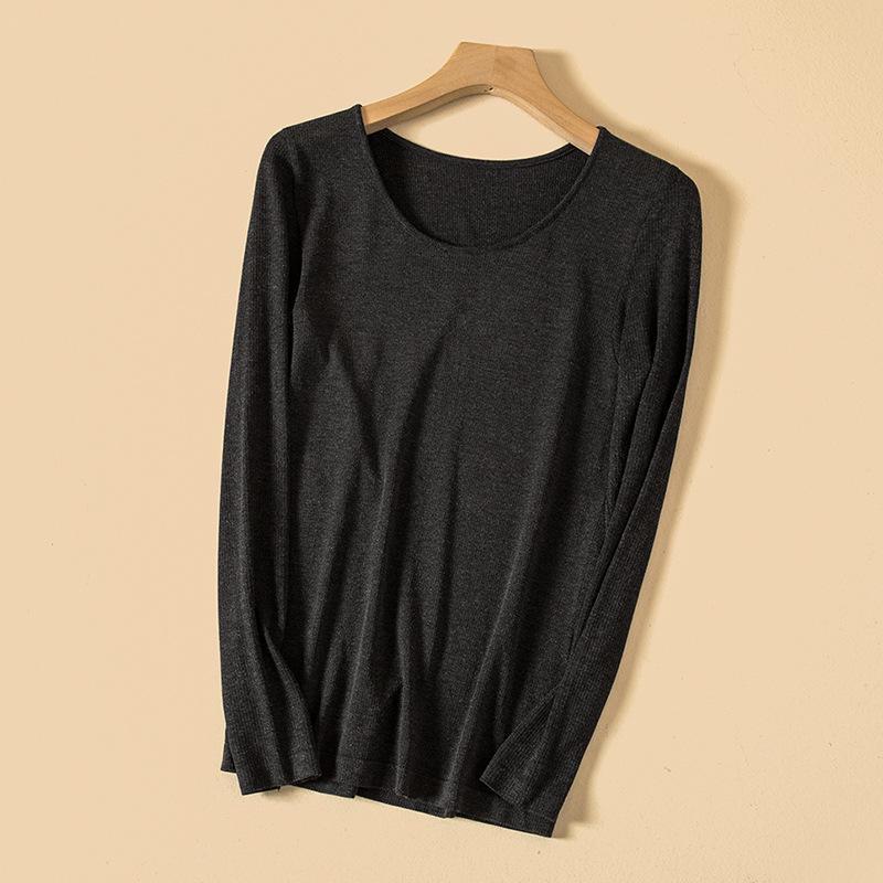 Women's Thermal Velvet Slim Fit Round Neck Underwear Set for Autumn