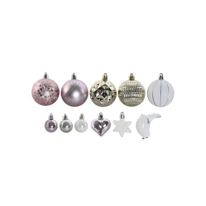 Boules de Noël - Home ESPRIT - Rose - Multicolore - PVC - 25x6x25 cm - Taille unique - Décoration de saison