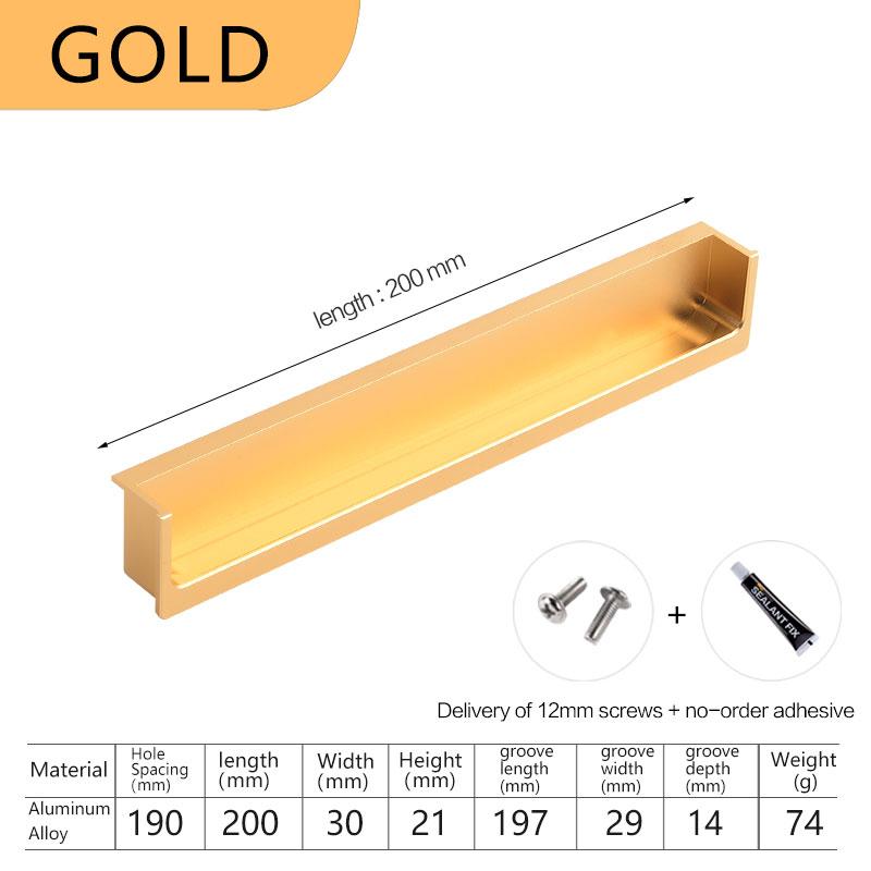 Embedded Concealed Pulls Handles White Wardrobe Doors Handles Black Cabinets Pulls Gray Drawers Pulls Recessed Finger Pulls