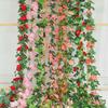 2 Pcs Rose Garlands Artificial Rose Vines Faux Flower Garlands