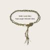 Wooden Ring Buckle Rattan Leaf Belt Boho Style Linen Rope Belt  For Wedding Dress