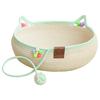 Decorative Pet Sleeping Basket Handwoven Cotton Rope Cat Bed, Scratchable Indoor Basket, Hand Woven Bed for Small Pets Breathable Round