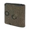 [Inden-ya] Wallet Bi-fold Wallet Z Thin Compact Deer Leather Black X White Lacquer Chrysanthemum Pattern 2013-11-005 Black, White 10.2cm X