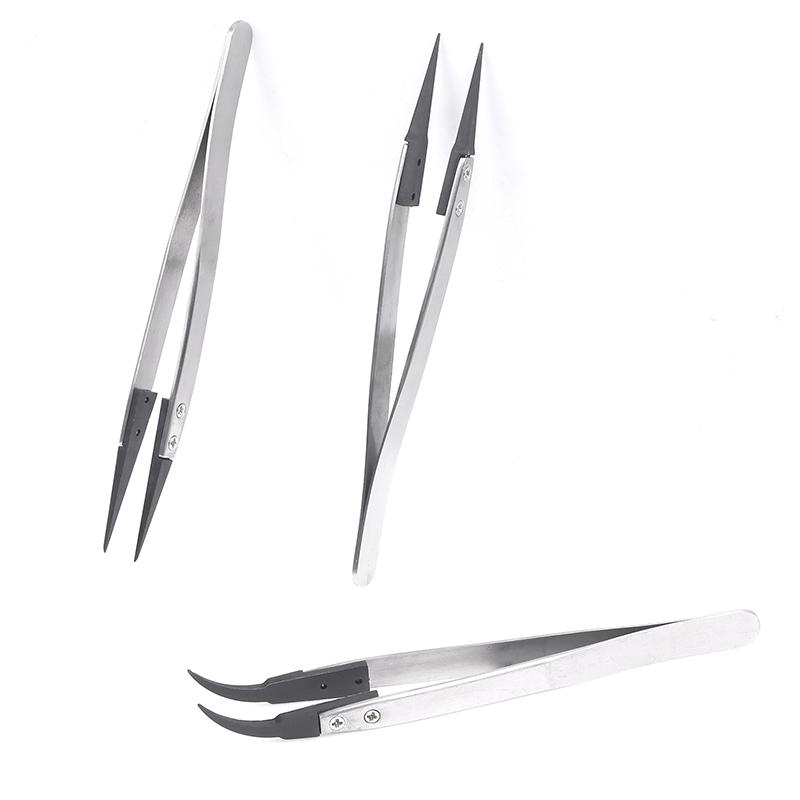 Handle Stainless Tweezers Antistatic For Watch Hands Installation Work