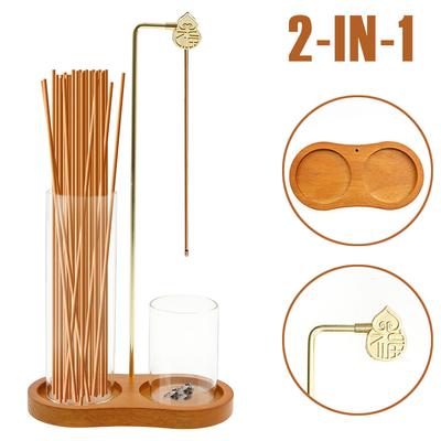 2 In 1 Incense Holder for Sticks Anti-Ash Flying Incense Burne with Glass Ash Catcher and Sticks Organizer for Yoga Home Decor