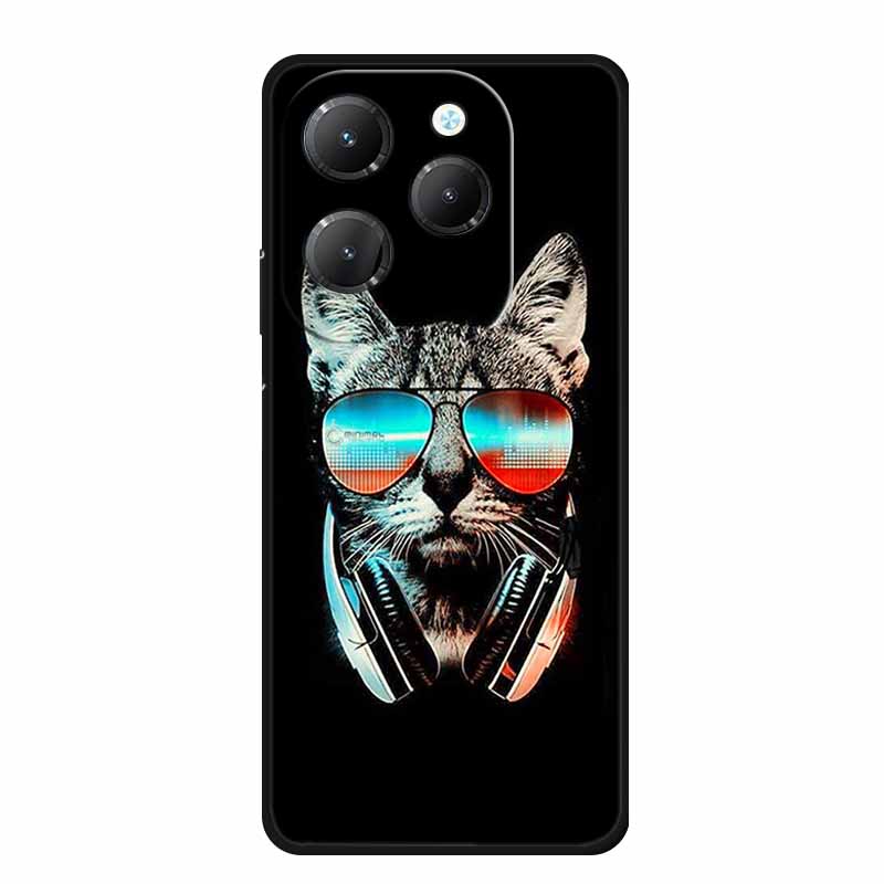 For Infinix Hot 40 Pro Case Animals Soft Silicone TPU Cover Phone Cases For Infinix Hot 40i Hot40 X6837 Protective Wolf Coque