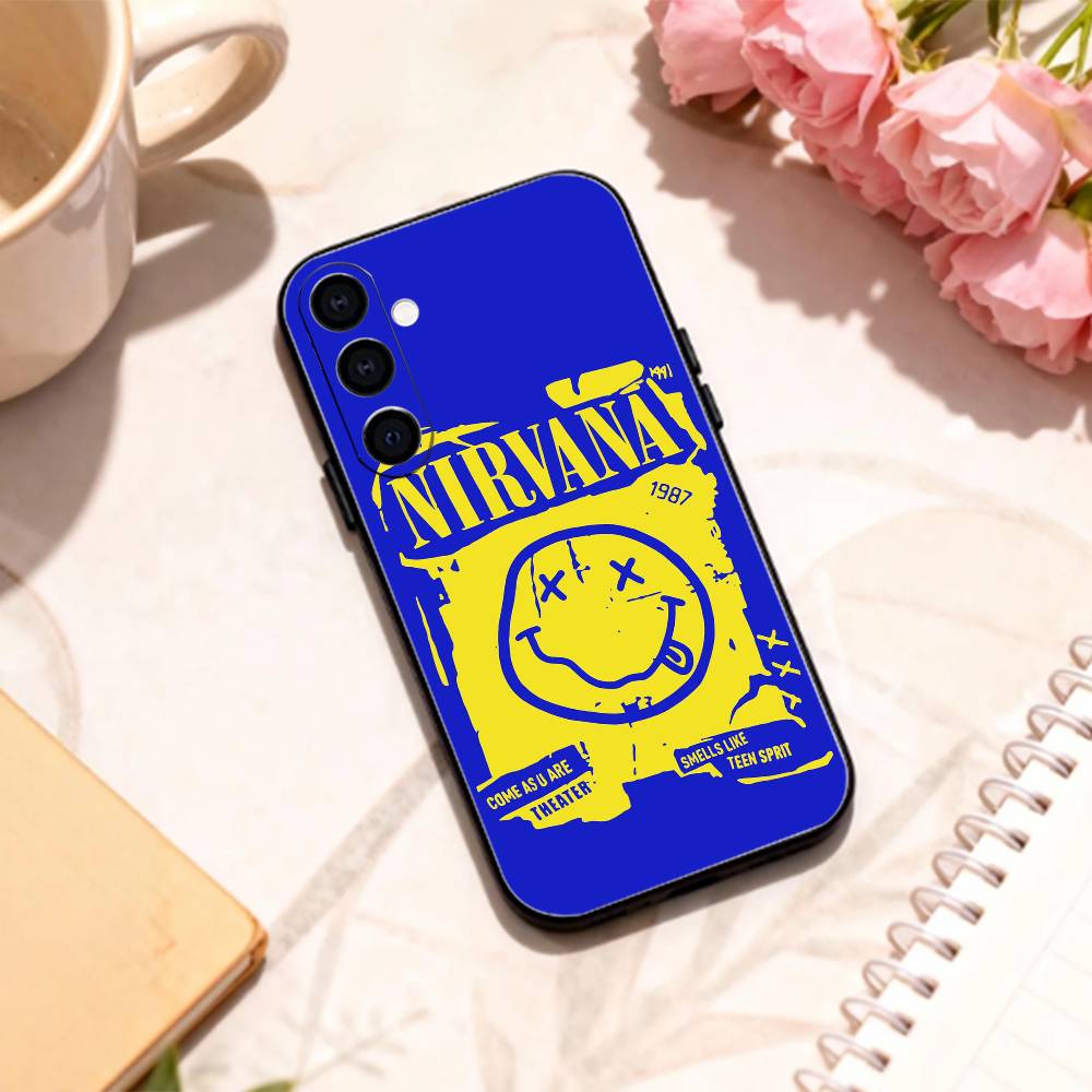 L-Lamentably Nirvana R-Rock Band   Phone Case For Samsung Galaxy A73,A72,A71,A70,A53,A52,A51,Others Soft Black Shell