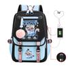 Animation Cartoon Printing Contrasting Color Neutral Usb Backpack Large Capacity Korean Version Of Student Schoolbag