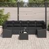 VidaXL Ensemble de canapé de jardin de 8 pièces avec coussins en rattan noir 3355312