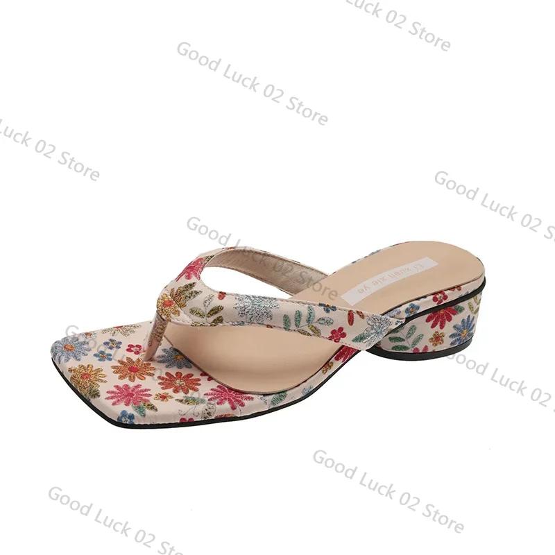 Fashion Summer Clip Toe Women Slippes New 2025 Fashion Elegant Wedges Heel Slides Shoes Ladies Casual Outdoor Beach Flip Flops Sandalias