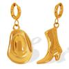 Europe and America Cross Border New Western Cowboy Boots Hat Pendant Earrings Personality Fashion Eardrop Jewelry