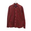 Check Pattern Long Sleeve Button Down Shirt M Red Men's Used