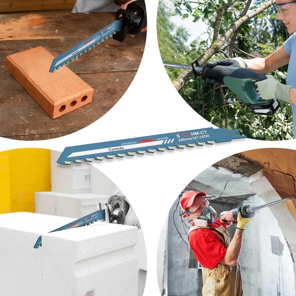 10/12/18/20 Zoll Säbelsägeblatt Universalschnitt Recipsägeblatt Legierter Stahl Roter Ziegel Beton Schneidsägeblatt