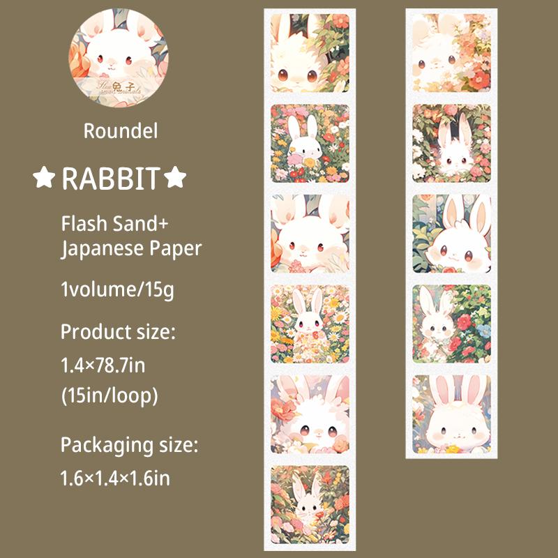 Journal GO 3.5x200cm Cute Small Animals Journal Decoration Washi Tape Kawaii Collage Material DIY Scrapbooking Masking Tape