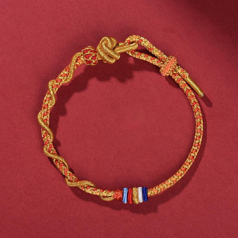 Chinese Style Snake Year Braided Rope Bracelet For Women Men Versatile Amulet Lucky Bracelet Jewelry Accessories Gifts