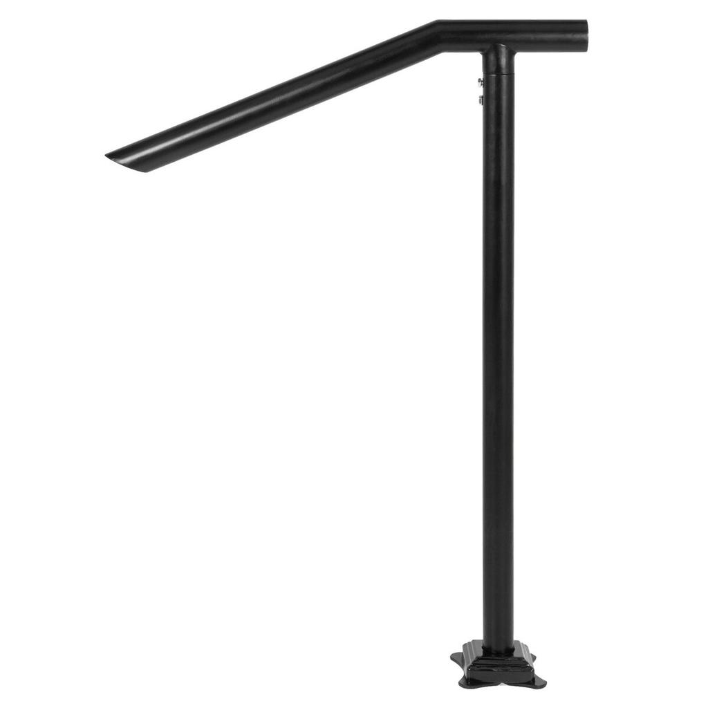 Handrail, 1-3 Step Black Steel Railing for Steps 330LBS Capacity Stair Handrail Baking Varnish Metal Handrail for Stairs Stylish Handrails for Outdoor
