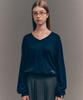 Seteo (W) V-Neck Fine Wool Knit Navy