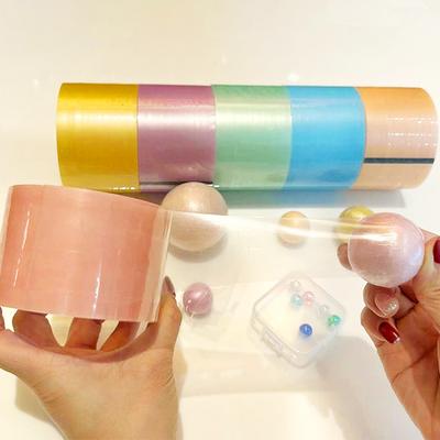 6 Rolls Of Adhesive Tapes Colored Tapes DIY Sticky Tapes Decompression Colored Duct Tapes Fidget Pearlescent Adhesive Ball Tape #470488