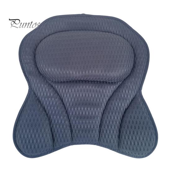 

Подушка для ванны с противоскользящей присоской, массажная, очень мягкая, с поддержкой головы, шеи и спины, 4D, подушка для ванны с воздушной сеткой, аксессуары для спа серый