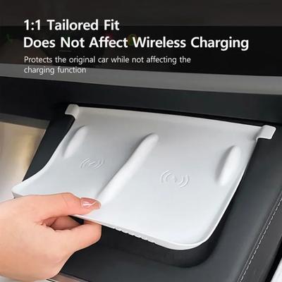 Silicone Wireless Charger Anti-skid Protective Pad for Tesla Model 3 2025-2025 Model Y 2017-2025 Phone Holder Car Accessories