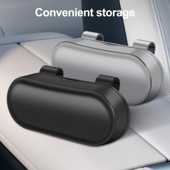 Car Storage Box with Shockproof Velvet Lining for Sunglasses And Small Items Automotive Eyeglasses Storage Case One-Hand Open Organizer