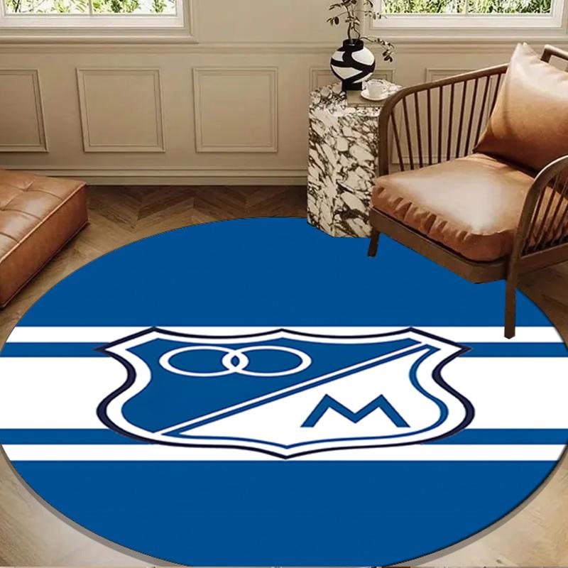 Blue White Crest Pattern Round mat Home Decor, Chair rug For livingroom,Bedroom, doormat home decor Birthday Gift Christmas Gifts