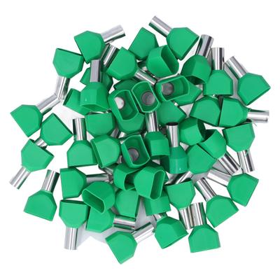 50 Stück Kaltgepresste Klemmen Grün Rohrförmiges Ende Langlebiges PVC Rotkupferdraht Crimpverbinder