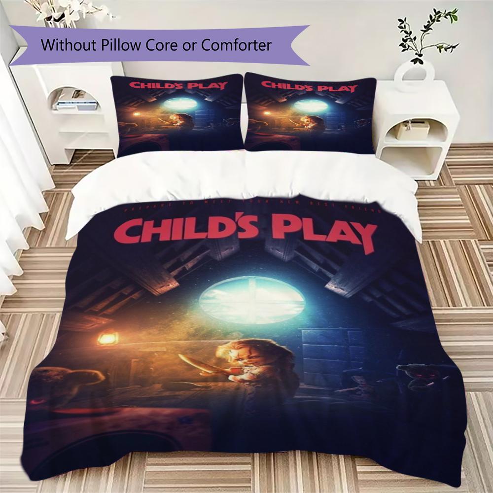 Child'S Play Horror Theme Bedding Without Core 1 Duvet Cover 2 Pillowcase Without Core Soft And Comfortable Christmas Birthday Gift