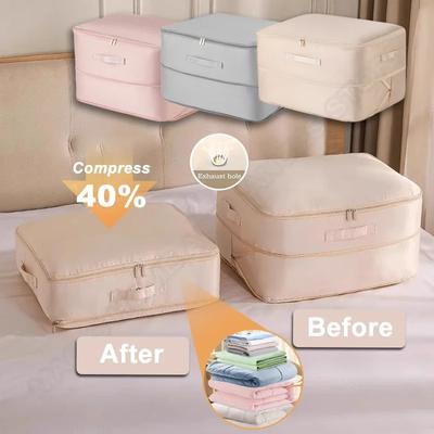 Stor Kompressionspåse Täcke Kläder Garderob Skåp Organizer Förvaringspåse Ultimat Utrymmesbesparande Självkomprimerande Organizer