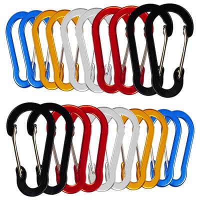 VitalBloom Karabiner, klein, 5 cm, ultraleicht, Aluminiumlegierung, Klettern, multifunktional, ultraleicht, Schlüsselanhänger, Outdoor-Aktivitäten, Wandern, Camping, 20 Stück