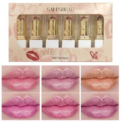 Long Wearing Pearlescent Lipstick Set Waterproof Lip Gloss High Shine Moisturizing Non Stick Cup Matte Balm
