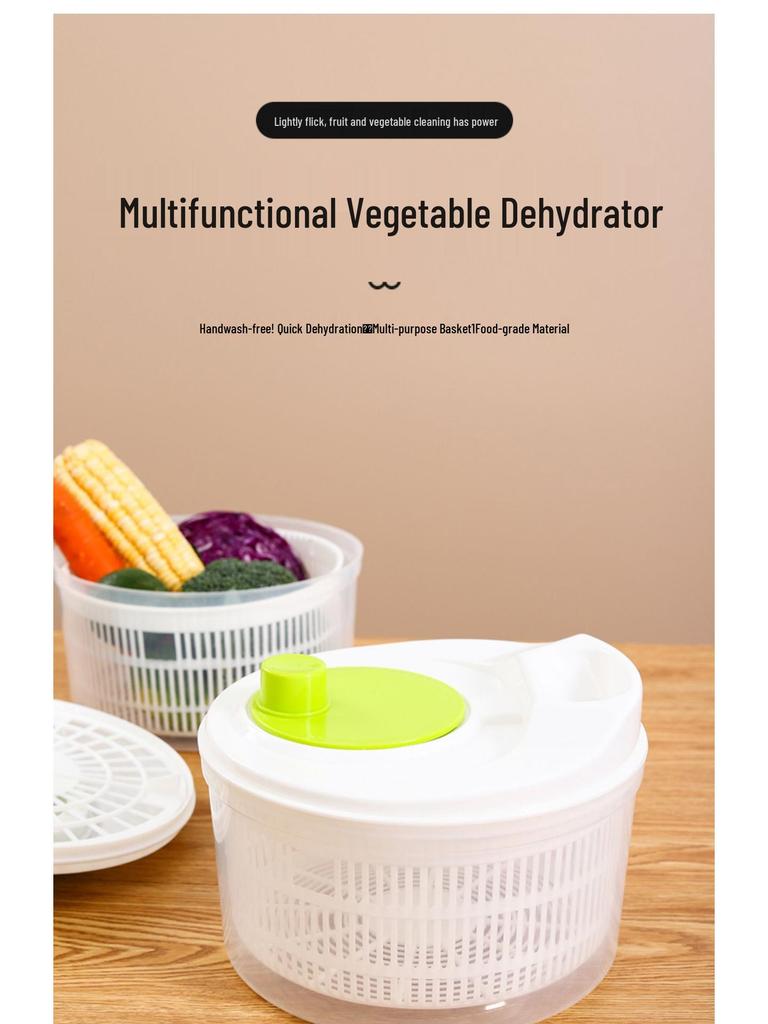 Manual Salad Spinner & Vegetable Dehydrator Basin with Fruit Drainer