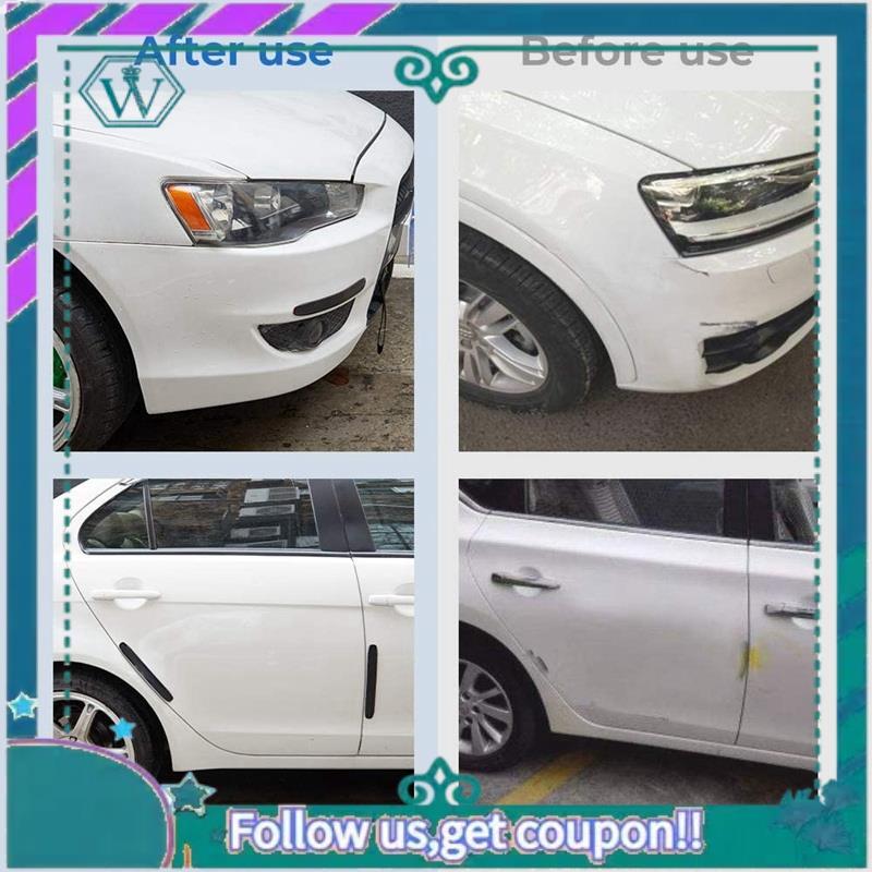 AA92-Car Bumper Protector Rubber Strips, Carbon Fibre Front And Rear Side Bumper Guard Cover For SUV MPV Pickup Truck, 2 Pcs