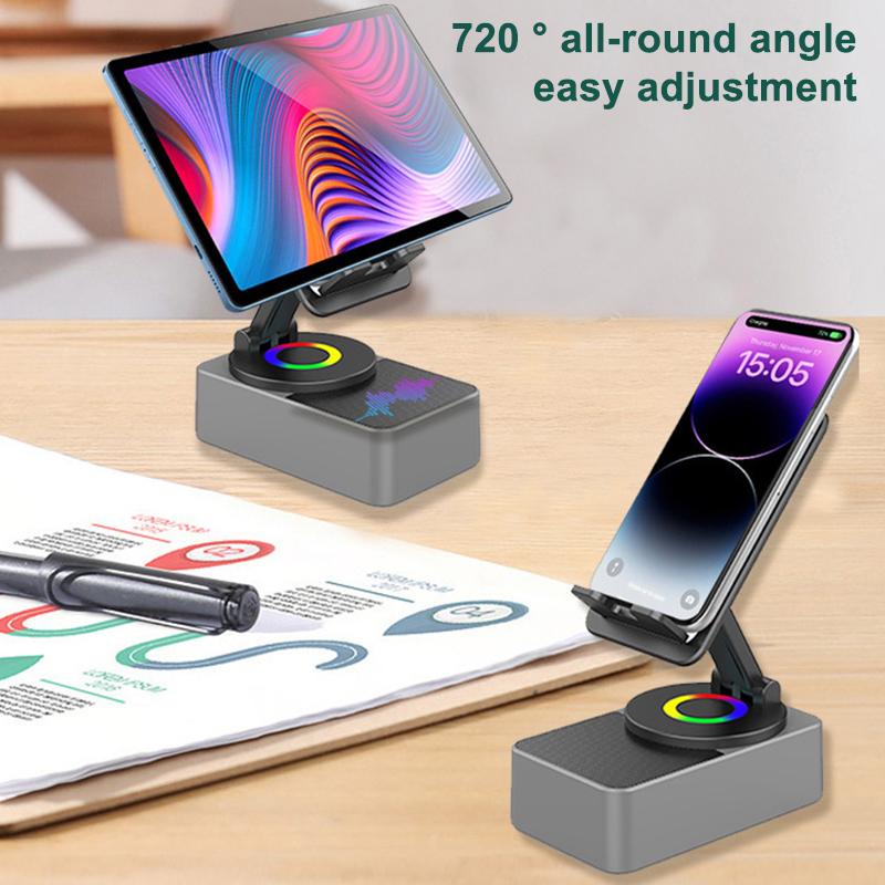 Universal Wireless Speaker Phone Holder For Iphone For Samsung Huawei Xiaomi Foldable Tablet Stand Bracket For Video Tv Movie
