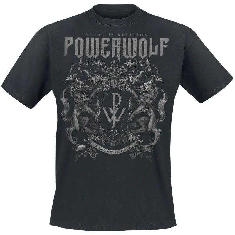 T-shirt in Cotone con Grafica Powerwolf Estiva Unisex Manica Corta Marca di Moda Tee Lusso Casual Vintage Retro Top