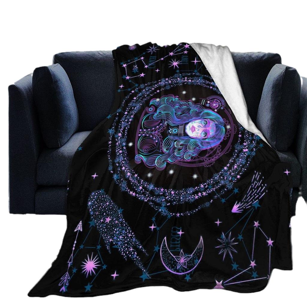 Constellation patterns Printed Blanket for Sofa Bed Travel Camping Living Room Office Conditioning Blanket for All Seasons Gifts
