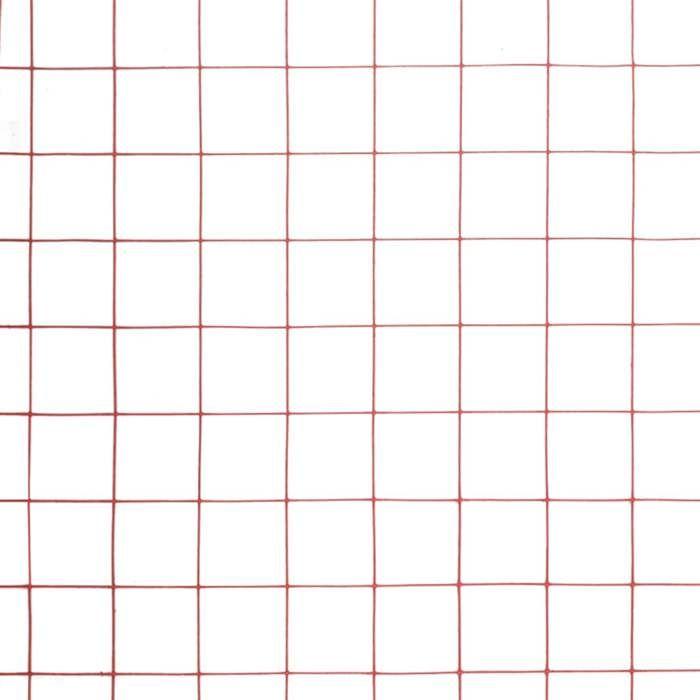 VidaXL Grillage Métal Acier Revêtement PVC 25x1,5 m Carré Rouge Clôture Jardin 143678
